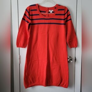 Old Navy orange striped cotton sweater dress